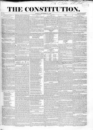 cover page of Constitution published on September 18, 1831