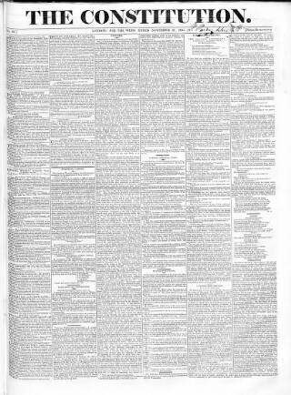 cover page of Constitution published on November 27, 1831