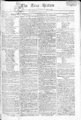 cover page of True Briton published on September 18, 1802