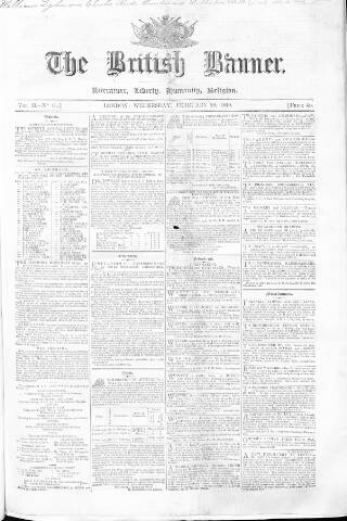 cover page of British Banner 1848 published on February 28, 1849
