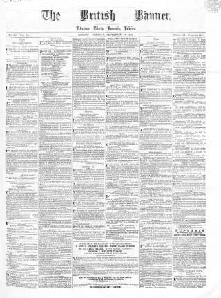 cover page of British Banner 1848 published on September 18, 1855