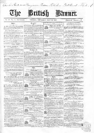 cover page of British Banner 1856 published on May 28, 1857