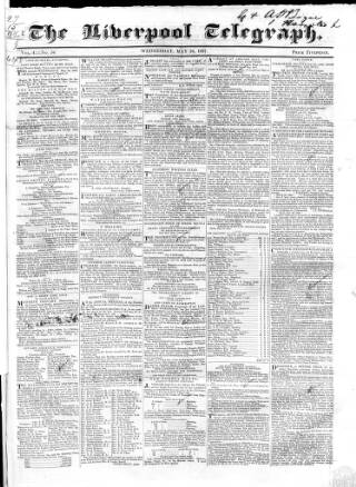 cover page of Liverpool Telegraph published on May 24, 1837