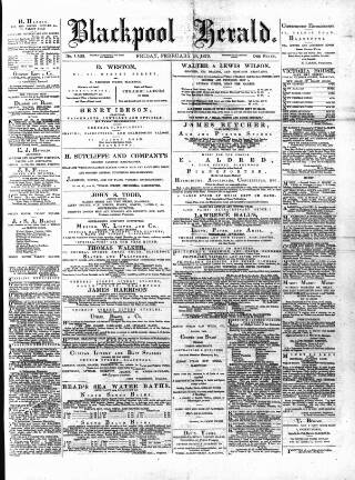 cover page of Blackpool Gazette & Herald published on February 28, 1879