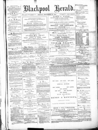 cover page of Blackpool Gazette & Herald published on December 30, 1881