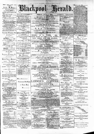 cover page of Blackpool Gazette & Herald published on July 6, 1883