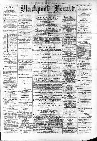 cover page of Blackpool Gazette & Herald published on November 30, 1883