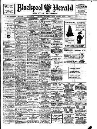 cover page of Blackpool Gazette & Herald published on November 15, 1910