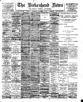 cover page of Birkenhead News published on November 15, 1899