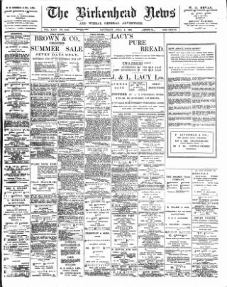 cover page of Birkenhead News published on July 6, 1901