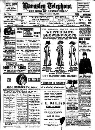 cover page of Barnsley Telephone published on December 8, 1911