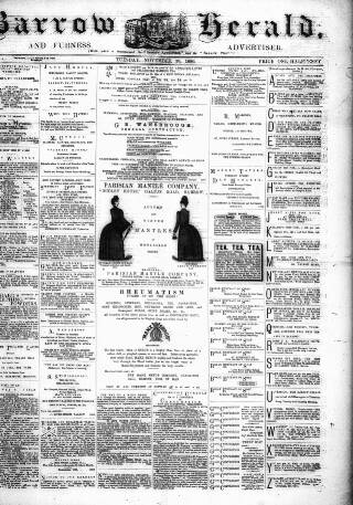cover page of Barrow Herald and Furness Advertiser published on November 30, 1886