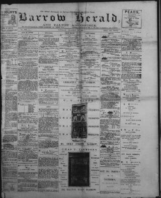 cover page of Barrow Herald and Furness Advertiser published on December 30, 1893
