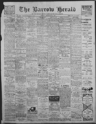cover page of Barrow Herald and Furness Advertiser published on September 18, 1906