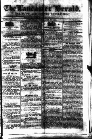 cover page of Lancaster Herald and Town and County Advertiser published on February 18, 1832