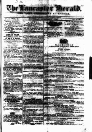 cover page of Lancaster Herald and Town and County Advertiser published on September 1, 1832