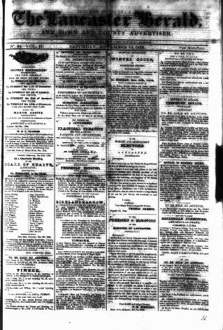 cover page of Lancaster Herald and Town and County Advertiser published on November 10, 1832