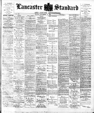 cover page of Lancaster Standard and County Advertiser published on November 15, 1895