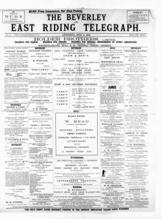 cover page of East Riding Telegraph published on July 6, 1895