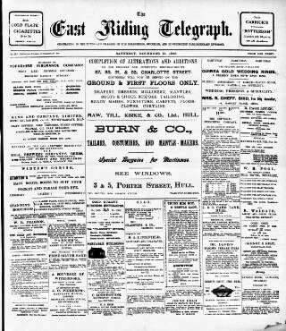 cover page of East Riding Telegraph published on November 15, 1902