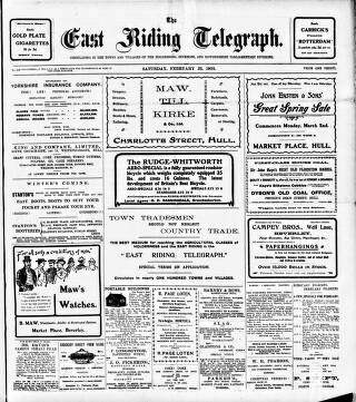 cover page of East Riding Telegraph published on February 28, 1903
