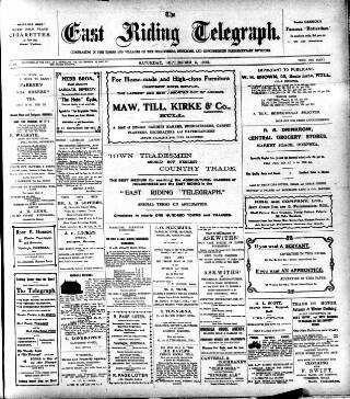 cover page of East Riding Telegraph published on September 5, 1903