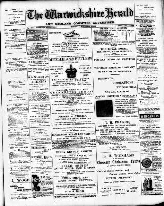 cover page of Warwickshire Herald published on November 30, 1899