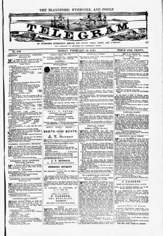 cover page of Blandford and Wimborne Telegram published on February 28, 1879