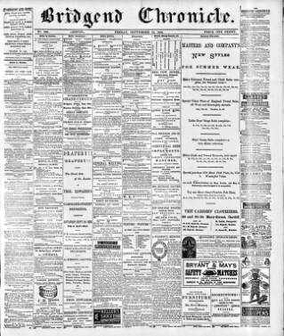 cover page of Bridgend Chronicle published on September 18, 1885