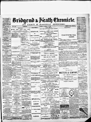 cover page of Bridgend Chronicle published on July 6, 1888