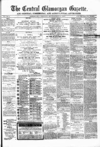 cover page of Central Glamorgan Gazette published on November 15, 1867