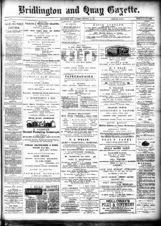 cover page of Bridlington and Quay Gazette published on February 28, 1891