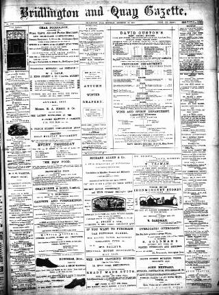 cover page of Bridlington and Quay Gazette published on November 30, 1895
