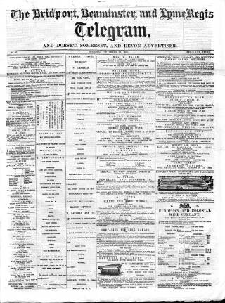 cover page of Bridport, Beaminster and Lyme Regis Telegram published on November 30, 1865