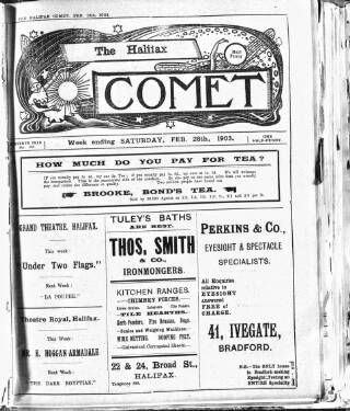cover page of Halifax Comet published on February 28, 1903