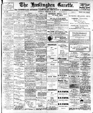 cover page of Haslingden Gazette published on February 28, 1903