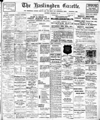 cover page of Haslingden Gazette published on December 30, 1911