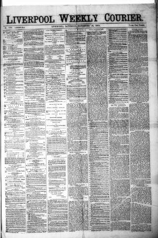 cover page of Liverpool Weekly Courier published on November 15, 1873