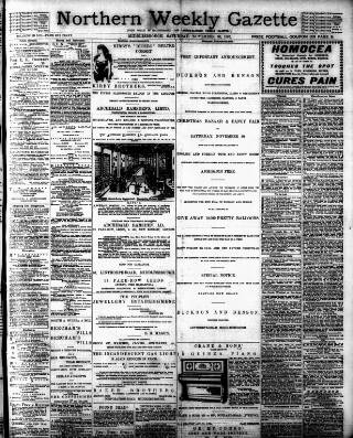 cover page of Northern Weekly Gazette published on November 30, 1895