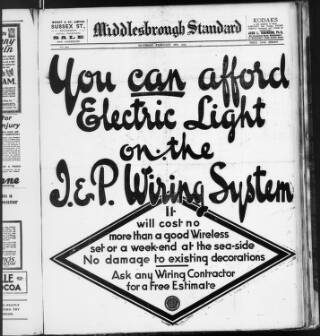 cover page of Middlesbrough Standard published on February 28, 1925