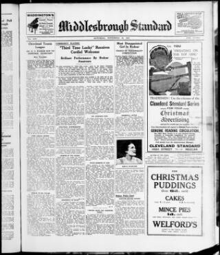 cover page of Middlesbrough Standard published on November 30, 1935