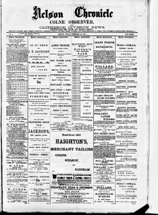 cover page of Nelson Chronicle, Colne Observer and Clitheroe Division News published on February 28, 1890