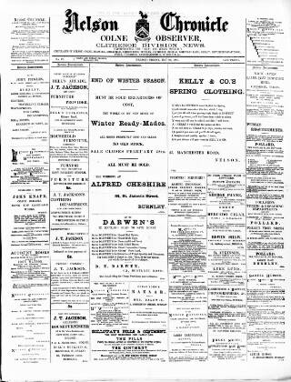 cover page of Nelson Chronicle, Colne Observer and Clitheroe Division News published on May 29, 1891