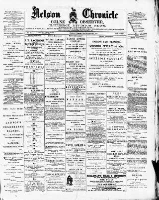 cover page of Nelson Chronicle, Colne Observer and Clitheroe Division News published on September 18, 1891