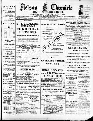 cover page of Nelson Chronicle, Colne Observer and Clitheroe Division News published on November 30, 1894