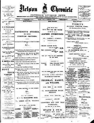 cover page of Nelson Chronicle, Colne Observer and Clitheroe Division News published on December 30, 1898