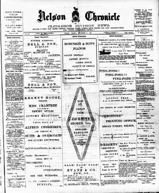 cover page of Nelson Chronicle, Colne Observer and Clitheroe Division News published on November 15, 1901