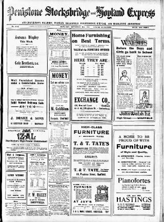 cover page of Penistone, Stocksbridge and Hoyland Express published on September 18, 1915