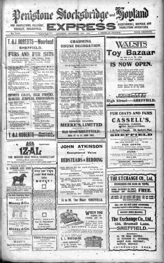 cover page of Penistone, Stocksbridge and Hoyland Express published on November 30, 1918