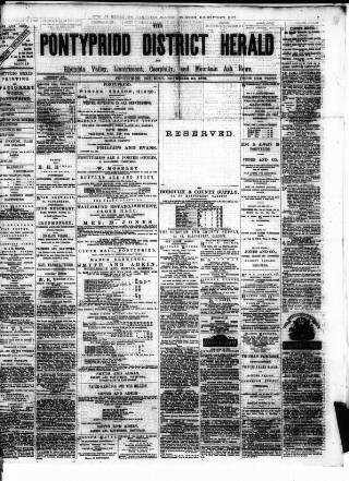 cover page of Pontypridd District Herald published on November 30, 1878